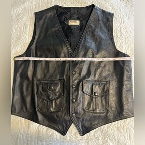 Men's Black Leather Vest Made in Mexico